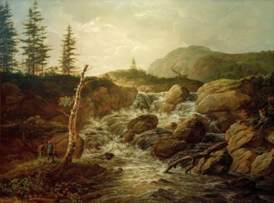 滝のある北欧の風景 作： Johan Christian Dahl