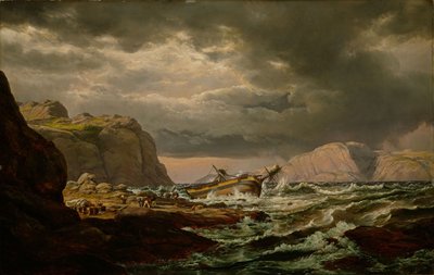 ノルウェーの海岸の難破船 作： Johan Christian Dahl