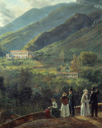 レアールのカジノの前にあるデンマークの宮廷。ヨハン・ダール（1788-1857）による絵画 作： Johan Christian Dahl