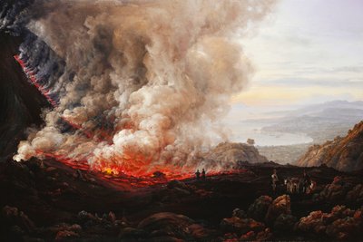ヴェスヴィオ火山の噴火。 1824年のベスビオ火山の噴火 作： Johan Christian Dahl