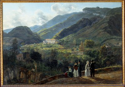 カステランマーレのキジアーナのカジノとデンマークの宮廷。ヨハン・ダール（1788-1857）による絵画 作： Johan Christian Dahl