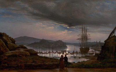1827年、クリスチャニア近くのヴァケロからの眺め。 作： Johan Christian Dahl