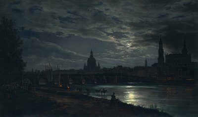月光によるドレスデンの眺め 作： Johan Christian Dahl