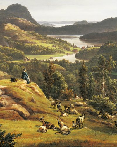 ベルゲン近郊のライセンクロスターの眺め ヨハン・クリスチャン・クラウセン・ダール（1788-1857）作 ノルウェー 19世紀 詳細 作： Johan Christian Dahl