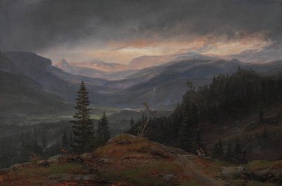 Hallingdal、1844年の眺め。 作： Johan Christian Dahl