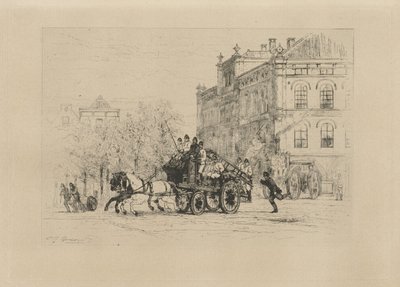 消防車のあるウェースペル広場の眺め 作： Johan Conrad Greive