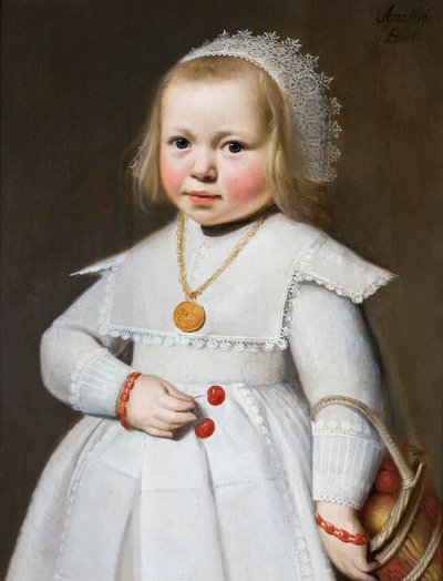 2歳の少女の肖像画、1636年 作： Johan Cornelisz van Loenen