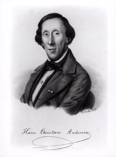 ハンス・クリスチャン・アンデルセンの肖像（1805-1875） 作： Johan Frederick Moller