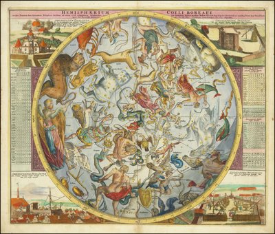 1730年、黄道直下に位置するコエリ・ボレアル山脈 作： Johan Gabriel Doppelmayr