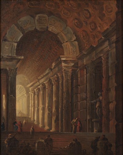 アーチ型の階段、1783年頃（キャンバスに油彩） 作： Johan Gottlob Brusell
