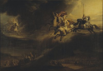 サンドベリ、ヨハン・グスタフ（1782-1854）の「ヴァルキューレの騎行」。油彩・キャンバスサイズ：140x201cmストックホルム国立博物館 作： Johan Gustaf Sandberg