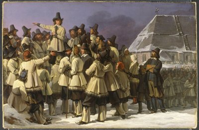 King Gustav I Vasa (1496-1560) Addressing Men from Dalarna in Mora - King Gustav Vasa Addressing Men from Dalarna in Mora, by Sandberg, Johan Gustaf (1782-1854).油彩・キャンバス 作： Johan Gustaf Sandberg