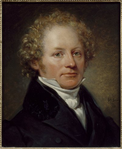 サンドベリ、ヨハン・グスタフ（1782-1854）による「パー・ダニエル・アマデウス・アッターボム（1790-1855）の肖像」。木に油彩 作： Johan Gustaf Sandberg