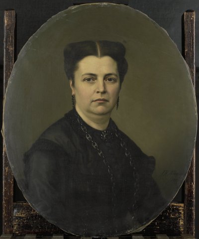 ジャネット・アントワネット・ピーターマート (1818-70)。 ピーター・マイエルの妻 作： Johan Heinrich Neuman (signed by artist)