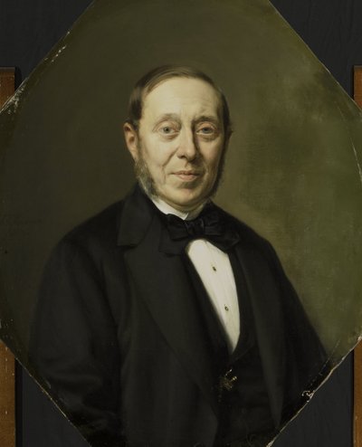 Johannes Cornelis van Pappelendam (1810-1884) の肖像画。 アーティスト兼アートディーラー。 ヴァン デル フープ博物館の館長 作： Johan Heinrich Neuman