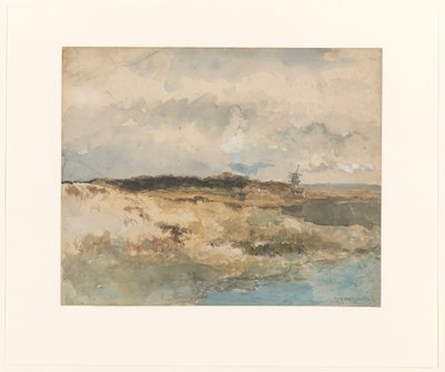 ハーグ近郊のデッカーズドゥインの眺め 作： Johan Hendrik Weissenbruch (signed by artist)