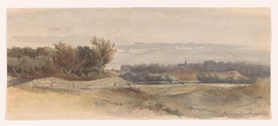 パノラマ風景 作： Johan Hendrik Weissenbruch (signed by artist)