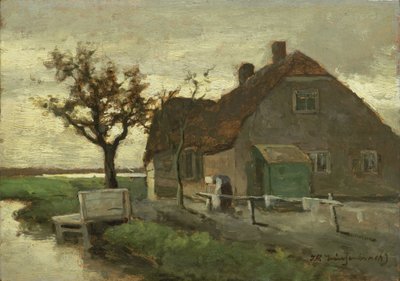 運河沿いの農家 作： Johan Hendrik Weissenbruch
