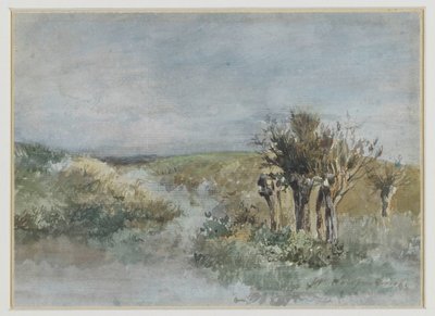 濠沿いのシロヤナギのある風景 作： Johan Hendrik Weissenbruch