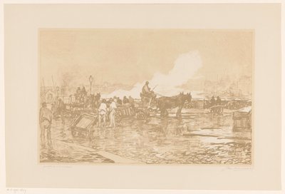 ロッテルダムのハーバー ビュー 作： Johan Hendrik van Mastenbroek (signed by artist)