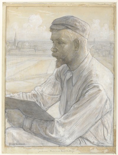画家フェルディナンド・ハート・ニブリッグの肖像 作： Johan Henri Gustaaf Cohen Gosschalk