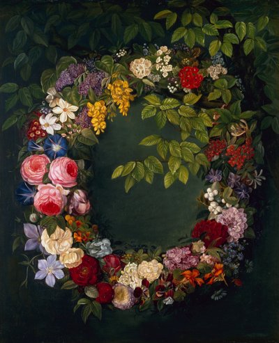 花輪（キャンバスに油彩） 作： Johan Laurents Jensen
