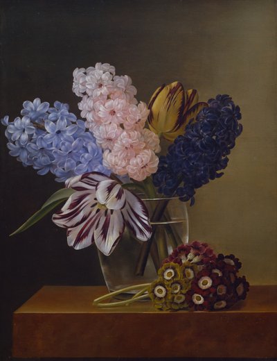 チューリップ、ヒヤシンス、スミレ 作： Johan Laurents Jensen
