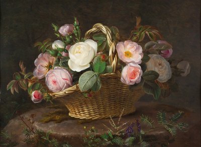 花の入ったバスケットc。 1843年。 作： Johan Laurentz Jensen