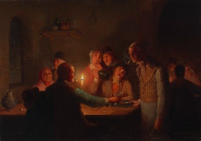 オランダの酒場の風景、1846年 作： Johan Mengels Culverhouse