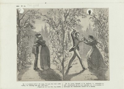月の影響についての漫画、1865 年 作： Johan Michaël Schmidt Crans