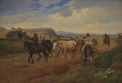 ローマのカンパーニャの牛の群れ 作： Johan Thomas Lundbye