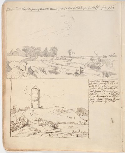 16 ページに描かれたジーランドの風景 f.o. 作： Johan Thomas Lundbye