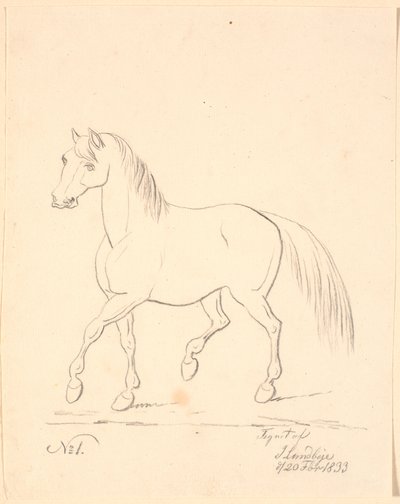 速歩馬、左向き 作： Johan Thomas Lundbye