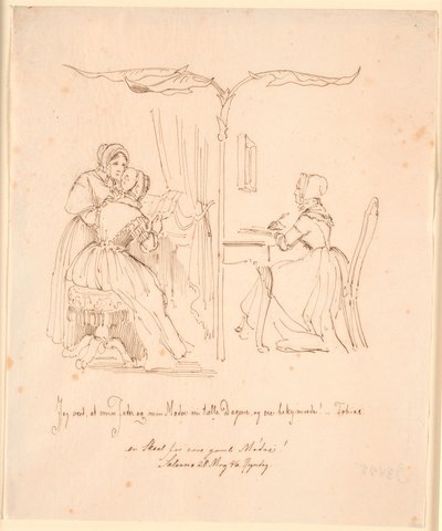 tv との 2 部構成の制作。 手紙を読む 2 人の女性、th. 手紙を書く女性 作： Johan Thomas Lundbye