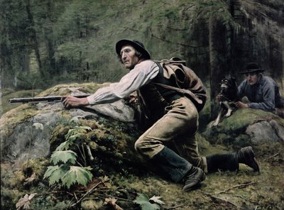 エルクハンティング、1889 作： Johan Tiren