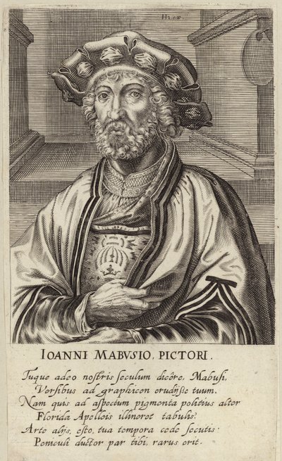 Jan Mabuseの肖像 作： Johan Wierix