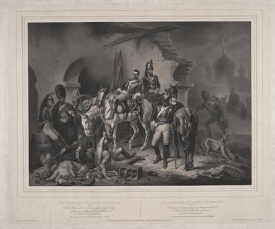 モスクワ・クレムリンのフランス軍 - Woelfle, Johannes (1807-1893) - 1830 - リトグラフ - 60,8x85,9 - 個人蔵 作： Johan Woelfle