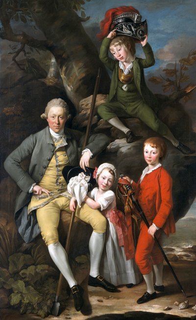 TythegstonのHenry Knight, 1738-1772とその子供たち」, 1770年 作： Johan Zoffany