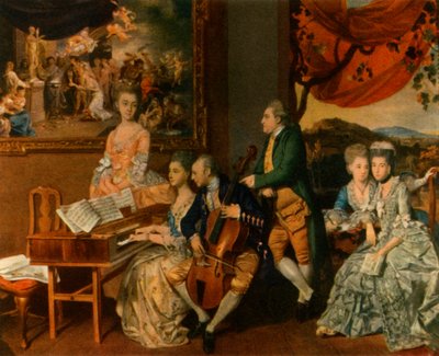 「ゴア家とジョージ、第 3 代カウパー伯爵」、c1775、1942 年。 作： Johan Zoffany
