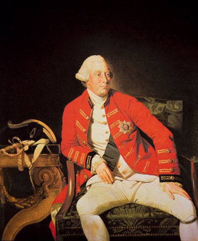 1771年のジョージ3世（カラーリトグラフ 作： Johann (after) Zoffany