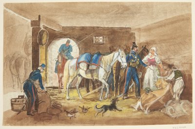 厩舎の騎兵 作： Johann Adam Klein
