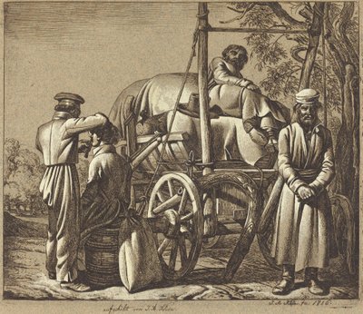 理髪師とロシアの兵士 作： Johann Adam Klein