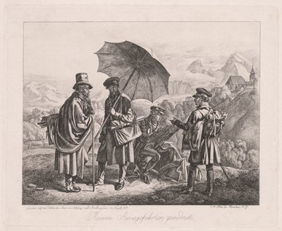 彼らの旅のアーティスト、1819年。 作： Johann Adam Klein