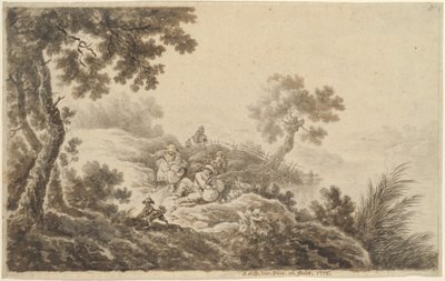 旅人のいる風景 作： Johann Albrecht Dietzsch