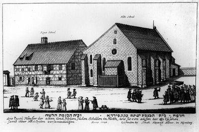 新旧のユダヤ人学校、ニュルンベルク、1705 作： Johann Alexander Boener