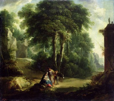 エジプトへの逃避、1874 作： Johann Andreas Herrlein