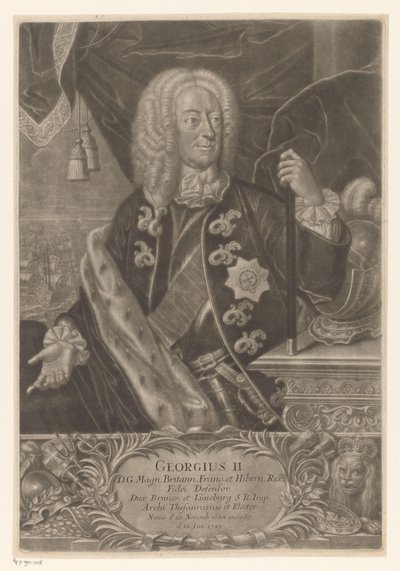 英国王ジョージ 2 世の肖像 作： Johann Andreas Pfeffel (der Jüngere) (possibly)
