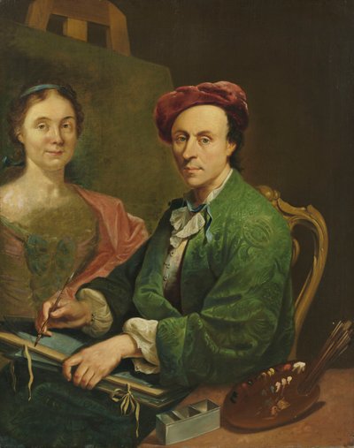 イーゼルでの自画像 作： Johann Anton Tischbein