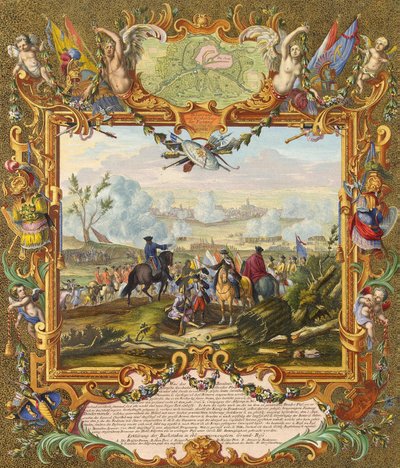 18世紀初頭、1708年に同盟軍によるオーデナルド要塞の占領。 作： Johann August Corvinus