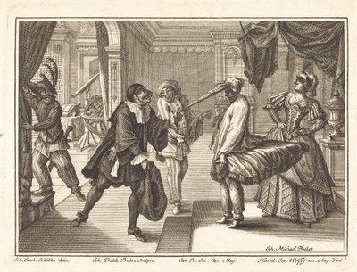 ポロバード博士の家のハーレクイン 作： Johann Balthasar Probst after Johann Jacob Schübler